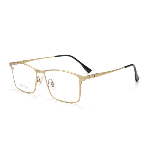 Rectangle Gold Full-Rim Titanium Eyeglasses | Verhalovision
