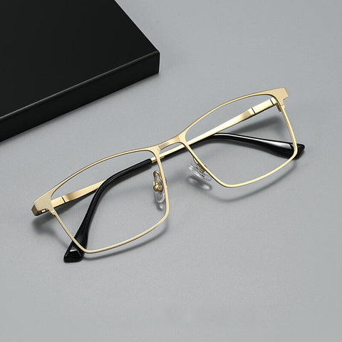 Rectangle Gold Full-Rim Titanium Eyeglasses | Verhalovision