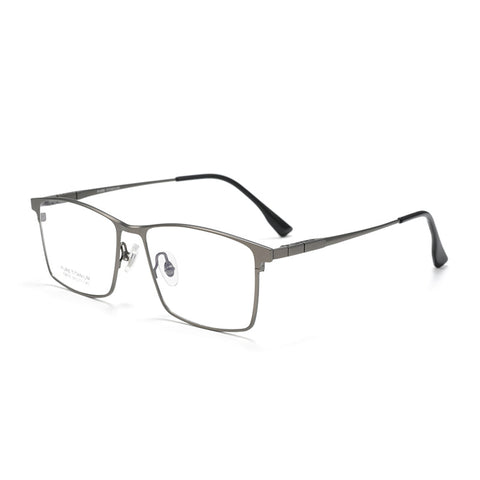 Rectangle gray Full-Rim Titanium Eyeglasses | Verhalovision