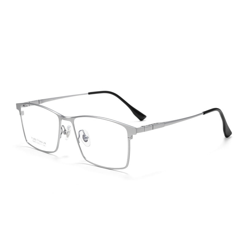 Rectangle silver Full-Rim Titanium Eyeglasses | Verhalovision