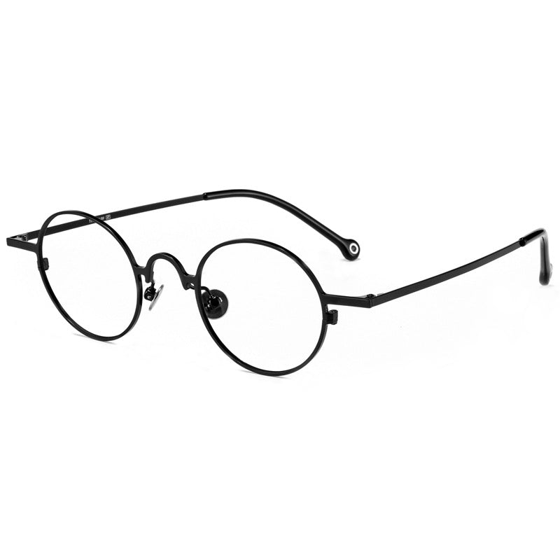 Asher Round Black Full Rim Titanium Eyeglasses | Verhalovision