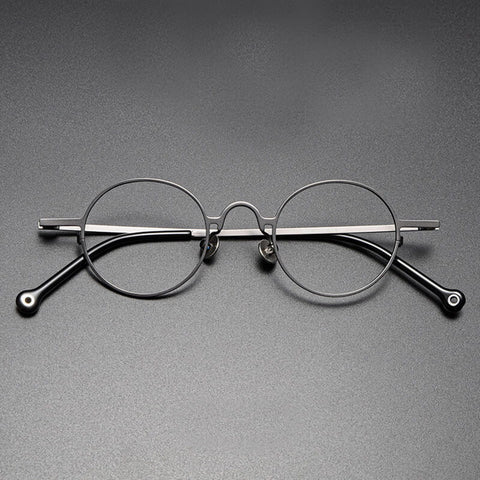 Round gray Full Rim Titanium Eyeglasses | Verhalovision