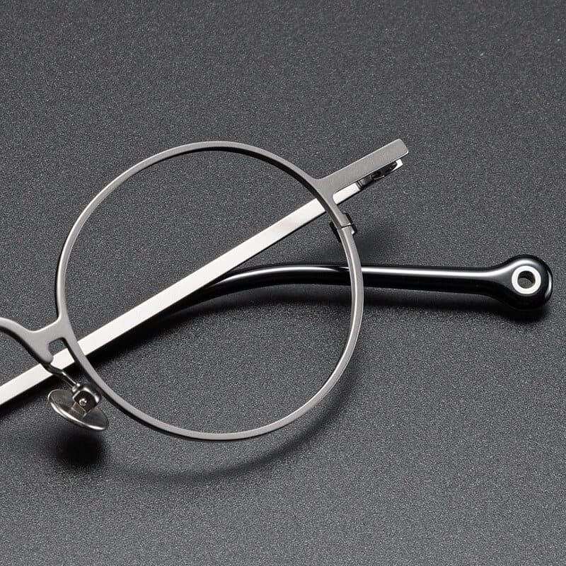 Round gray Full Rim Titanium Eyeglasses | Verhalovision