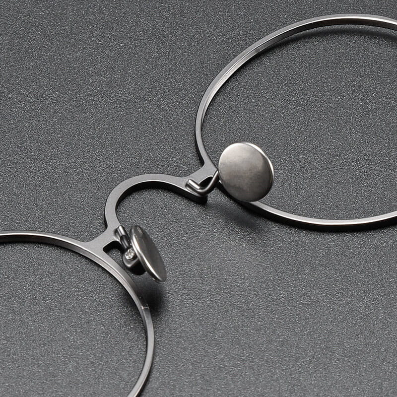 Round gray Full Rim Titanium Eyeglasses | Verhalovision
