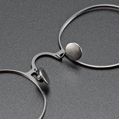 Round gray Full Rim Titanium Eyeglasses | Verhalovision