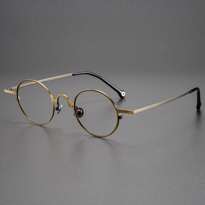 Round bronze Full Rim Titanium Eyeglasses | Verhalovision
