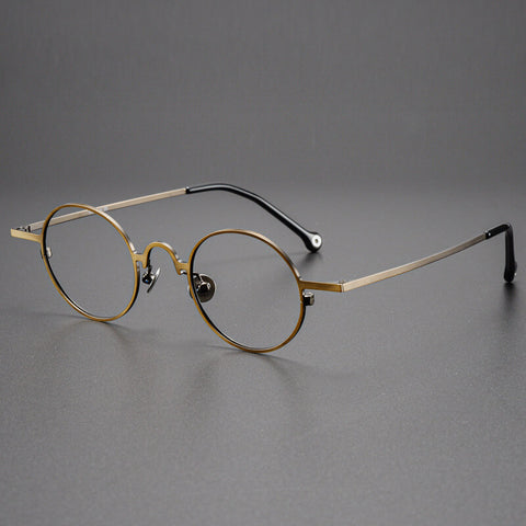 Round bronze Full Rim Titanium Eyeglasses | Verhalovision