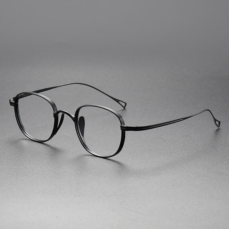 Round black Full Rim Titanium Eyeglasses | Verhalovision