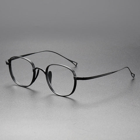 Round black Full Rim Titanium Eyeglasses | Verhalovision