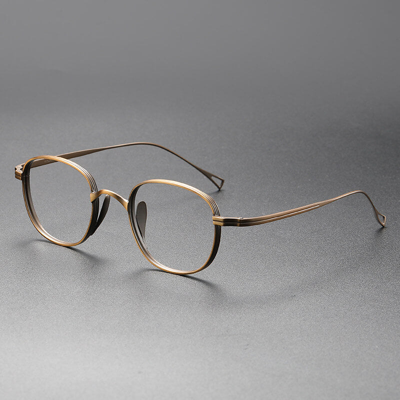 Round bronze Full Rim Titanium Eyeglasses | Verhalovision