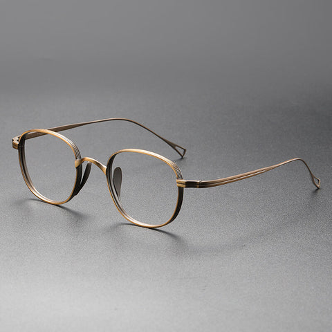 Round bronze Full Rim Titanium Eyeglasses | Verhalovision