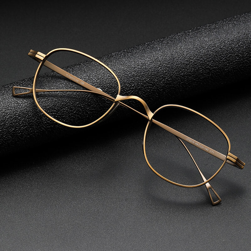 Round bronze Full Rim Titanium Eyeglasses | Verhalovision