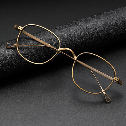 Round bronze Full Rim Titanium Eyeglasses | Verhalovision
