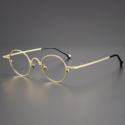 Round gold Full Rim Titanium Eyeglasses | Verhalovision