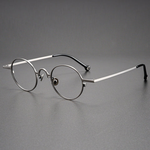 Round gunmetal Full Rim Titanium Eyeglasses | Verhalovision