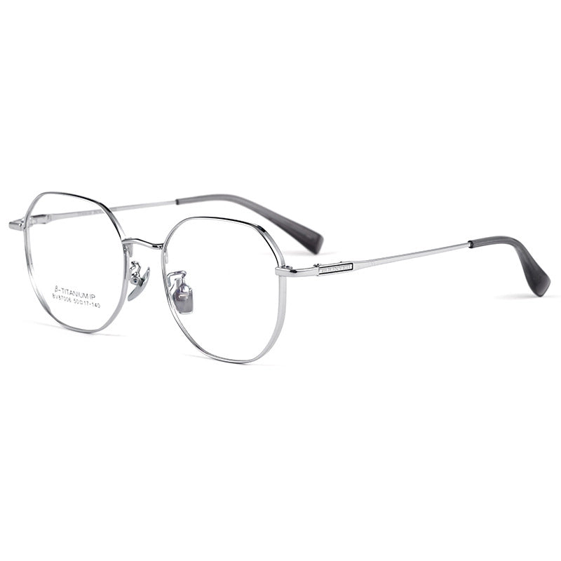 Silver Titanium Geometric Glasses | Verhalo Vision