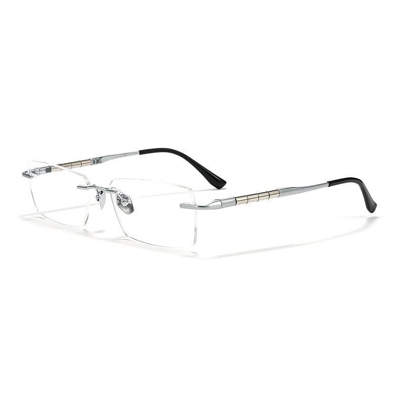 Silver Titanium Designer Rimless Glasses - Verhalo Vison
