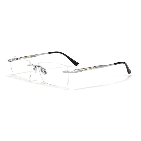 Silver Titanium Designer Rimless Glasses - Verhalo Vison