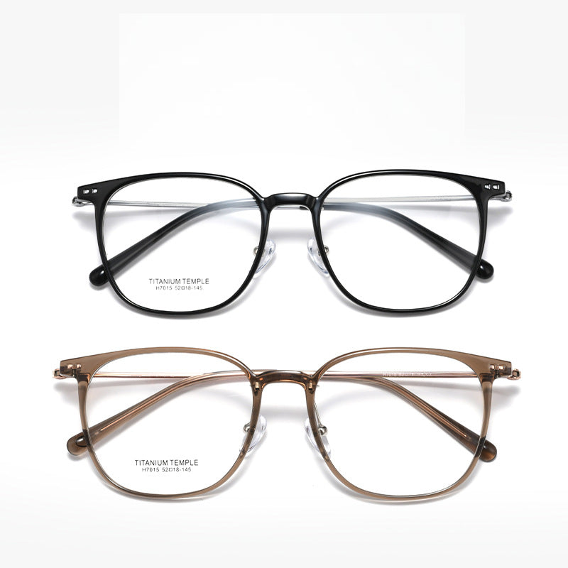 Square Rose Gold and black Full-Rim Titanium Eyeglasses | Verhalovision