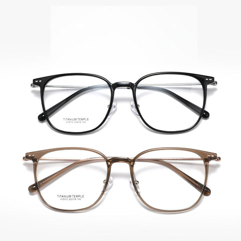 Square Rose Gold and black Full-Rim Titanium Eyeglasses | Verhalovision