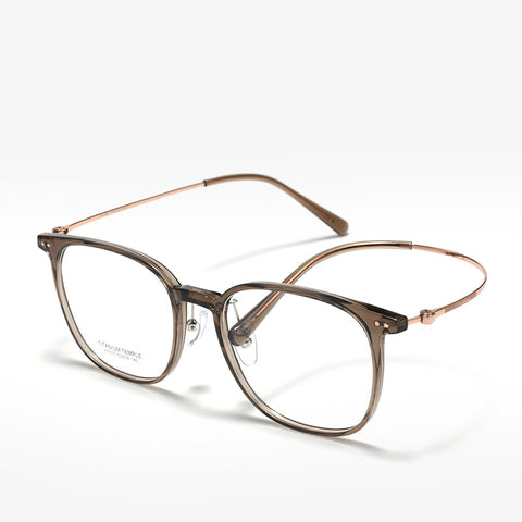 Square Rose Gold Full-Rim Titanium Eyeglasses | Verhalovision