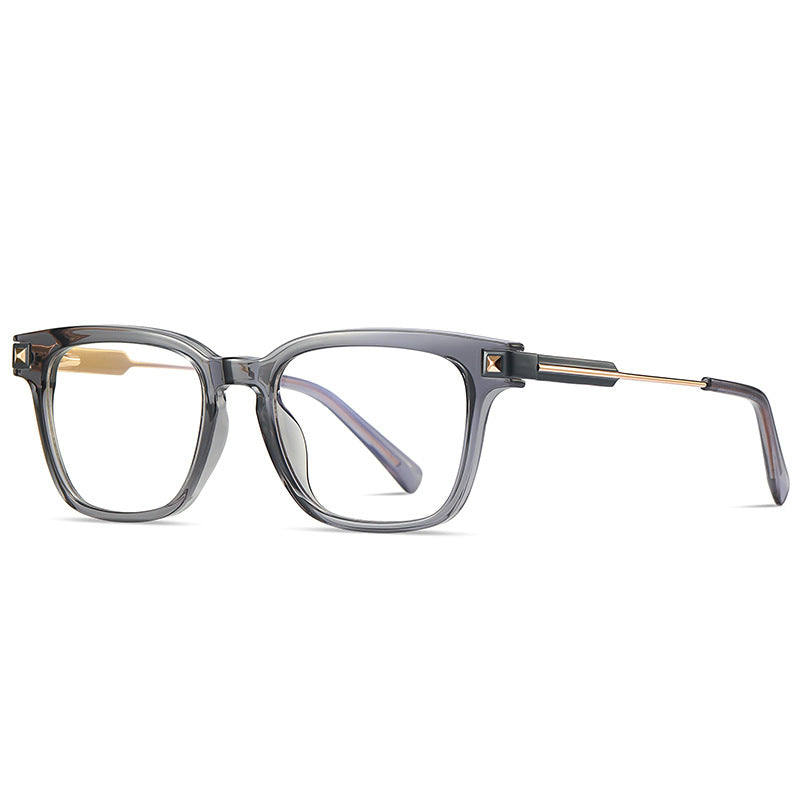 Square gray Full-rim Metal Eyeglasses | Verhalovision