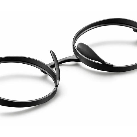 Titanium Black Round Glasses Nose Pad Details