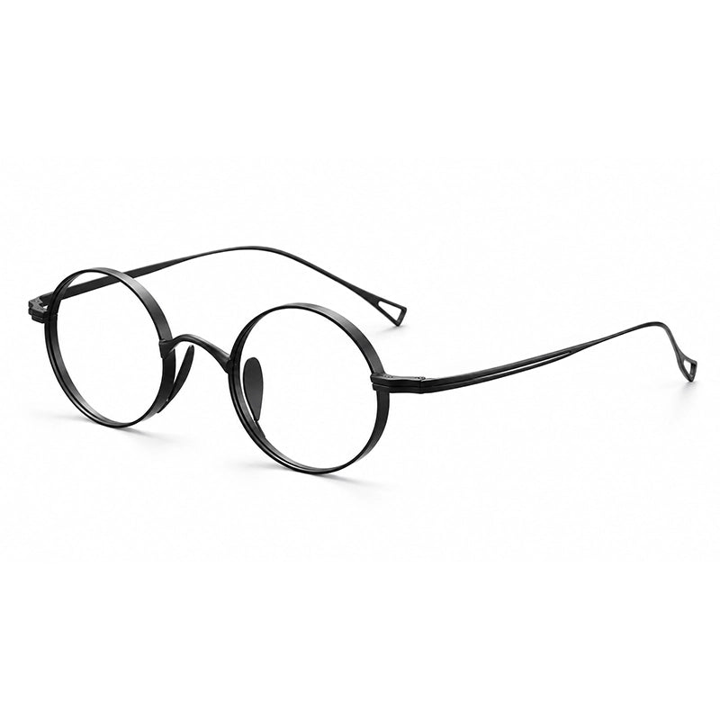 Titanium Black Round Glasses for Men and Women | Verhalo Vision
