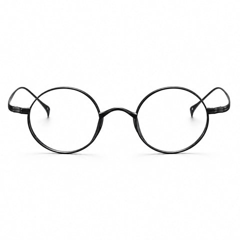 The front of Titanium Black Round Glasses for Men and Women | Verhalo Vision