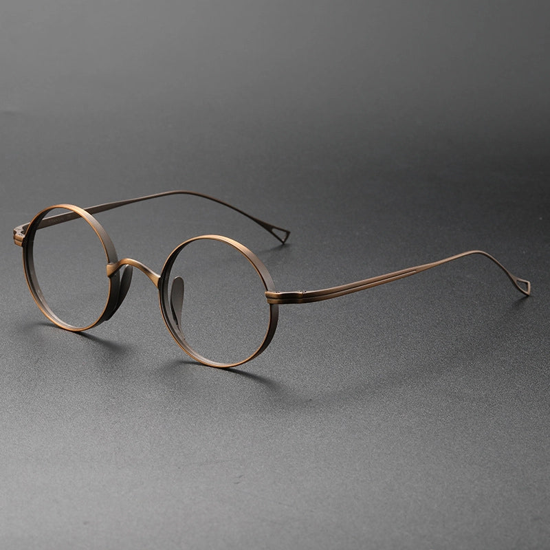 Titanium Bronze Round Glasses for Men and Women | Verhalo 