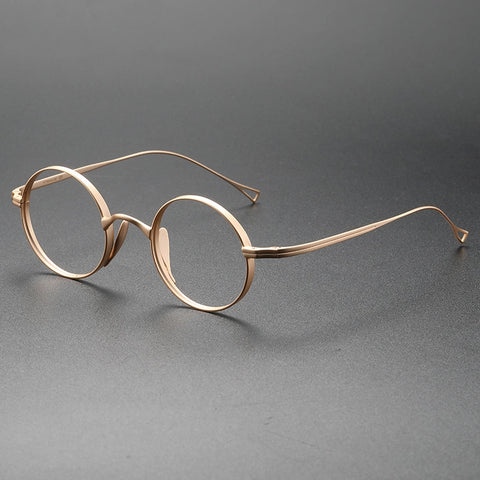 Titanium Gold Round Glasses for Men and Women | Verhalo 