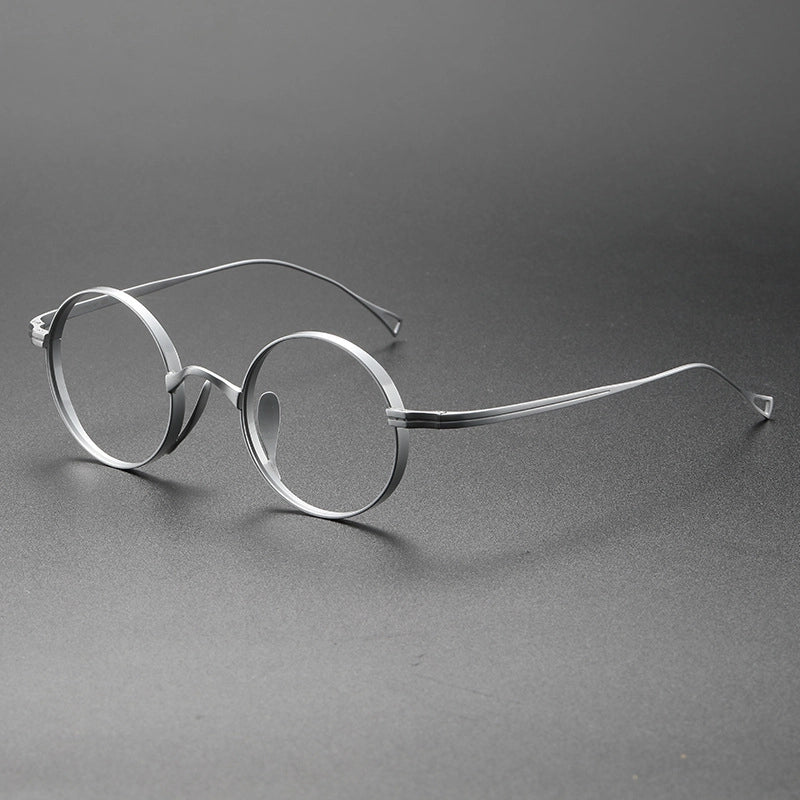 Titanium Silver Round Glasses for Men and Women | Verhalo 