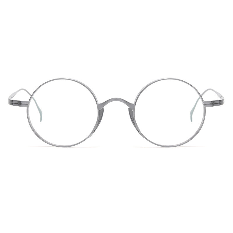 The front of Titanium Silver Round Glasses for Men and Women | Verhalo Vision