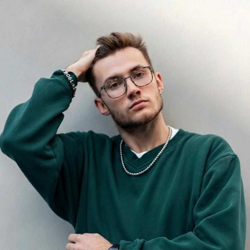 Titanium Square Tortoise Glasses for Men  | Verhalo Vision
