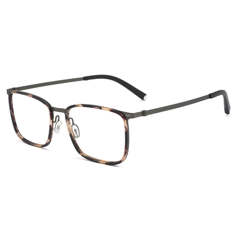 Titanium Square Tortoise Glasses for Men and Women from Verhalo Vision