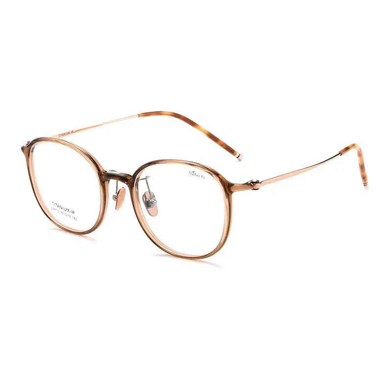 Tortoise Shell Round Full Rim Titanium Glasses | Verhalovision