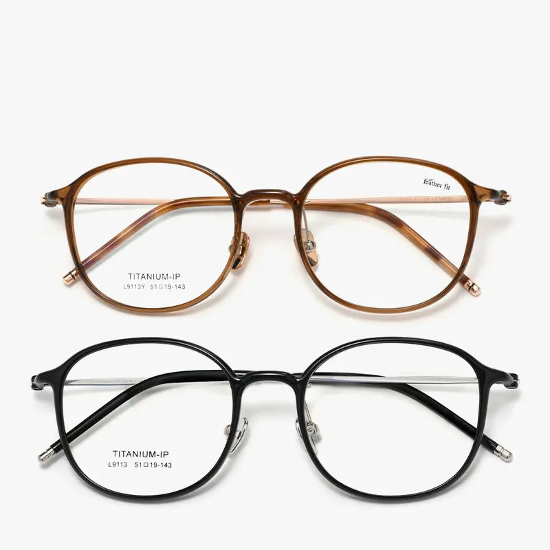Tortoise Shell Round Full Rim Titanium Glasses | Verhalovision