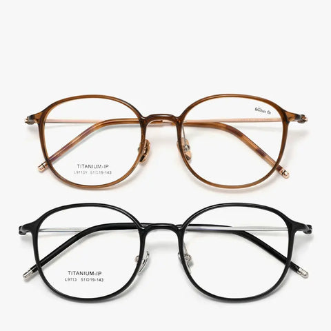 Tortoise Shell Round Full Rim Titanium Glasses | Verhalovision