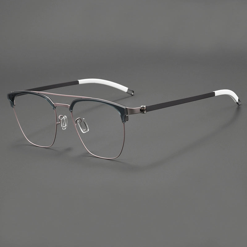 Multi-color Pure Titanium Browline Designer Glasses Frames | Verhalo Vision