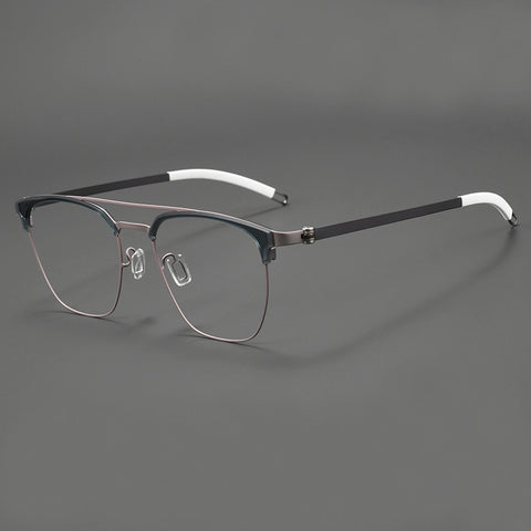 Multi-color Pure Titanium Browline Designer Glasses Frames | Verhalo Vision