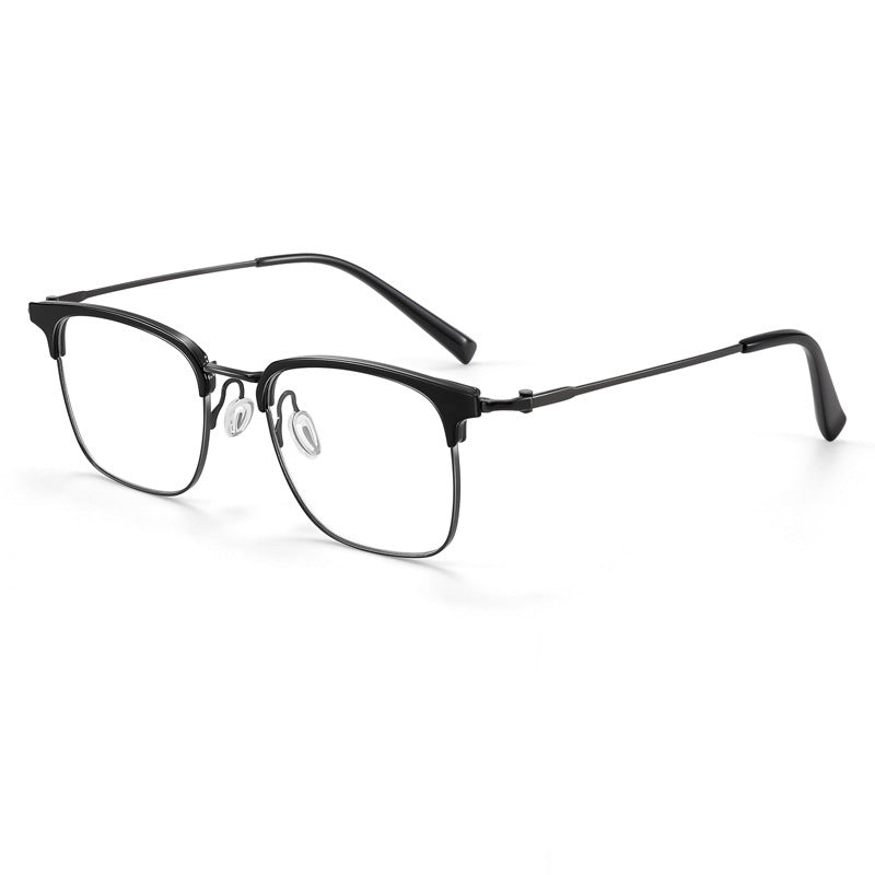 black Browline Designer Full-Rim Titanium Eyeglasses | Verhalovision