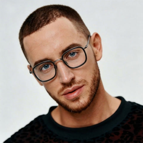 Designer Square Full-Rim Titanium Eyeglasses | Verhalovision
