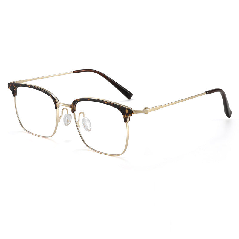 gold Browline Designer Full-Rim Titanium Eyeglasses | Verhalovision