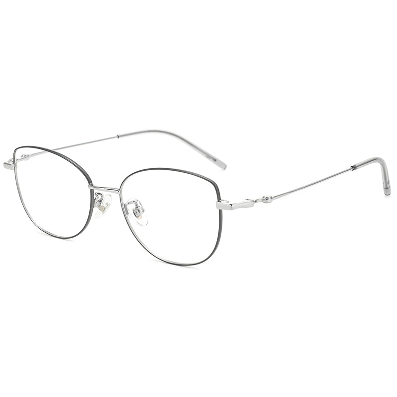 gray Cat Eye Full Rim Titanium Eyeglasses | Verhalovision