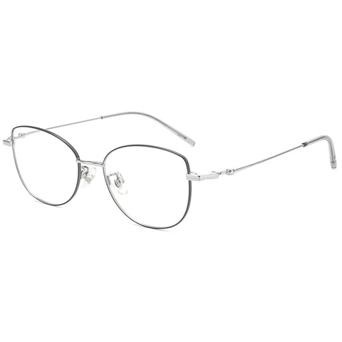 gray Cat Eye Full Rim Titanium Eyeglasses | Verhalovision