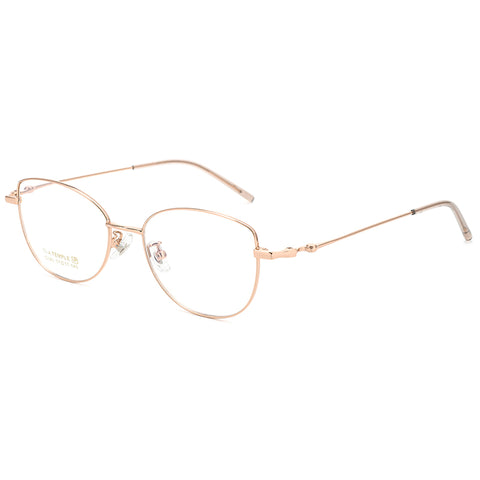 rose Gold Cat Eye Full Rim Titanium Eyeglasses | Verhalovision