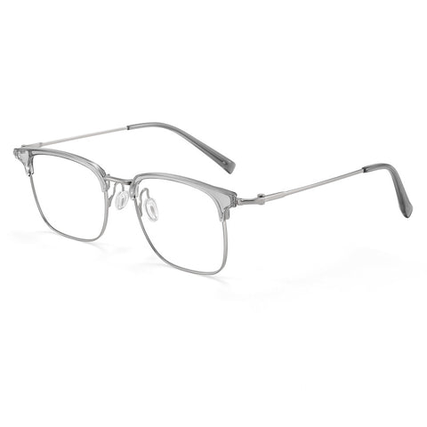 gray Browline Designer Full-Rim Titanium Eyeglasses | Verhalovision