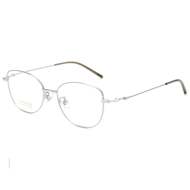 silver Cat Eye Full Rim Titanium Eyeglasses | Verhalovision