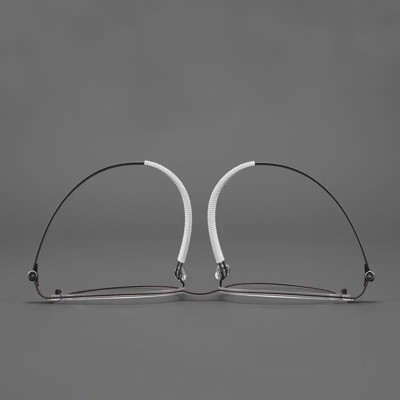 Purple Browline Round Full-Rim Pure Titanium Glasses | Verhalovision