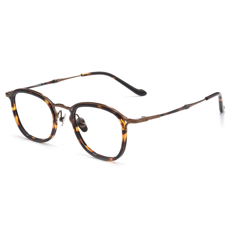 Tortoiseshell pure titanium vintage designer eyelasses for men | Verhalo Vision